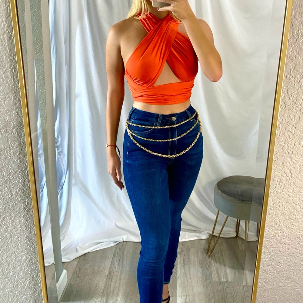 Orange Multi Wrap Top